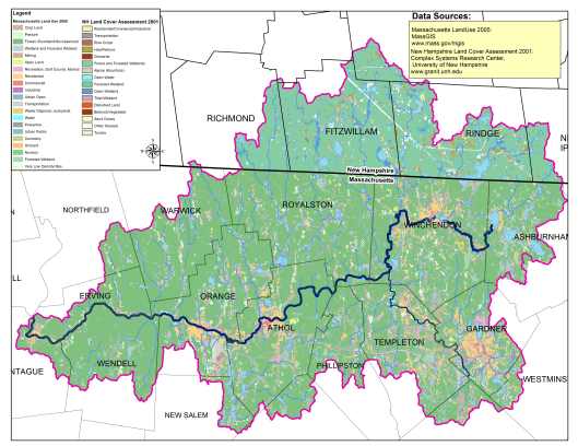 Map of Land Use in the Millers River Watershed